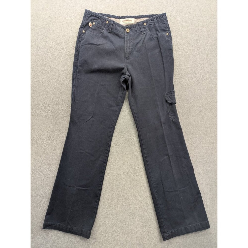 Hydraulic Cargo Jeans Juniors 7/8 Blue Dark Wash Mid Rise Straight 32x30